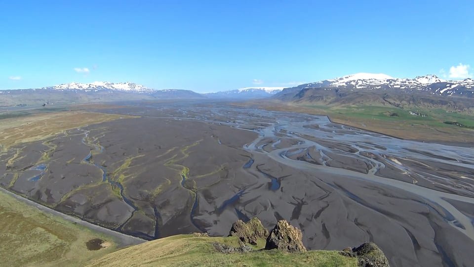 Braided river systems in Iceland